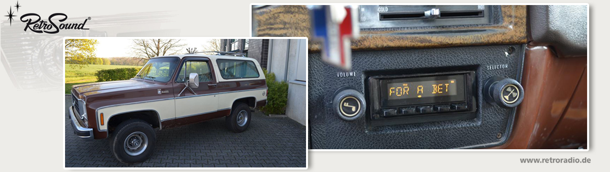 RetroSound - Vintage style car radio for classic Chevy Chevrolet Blazer